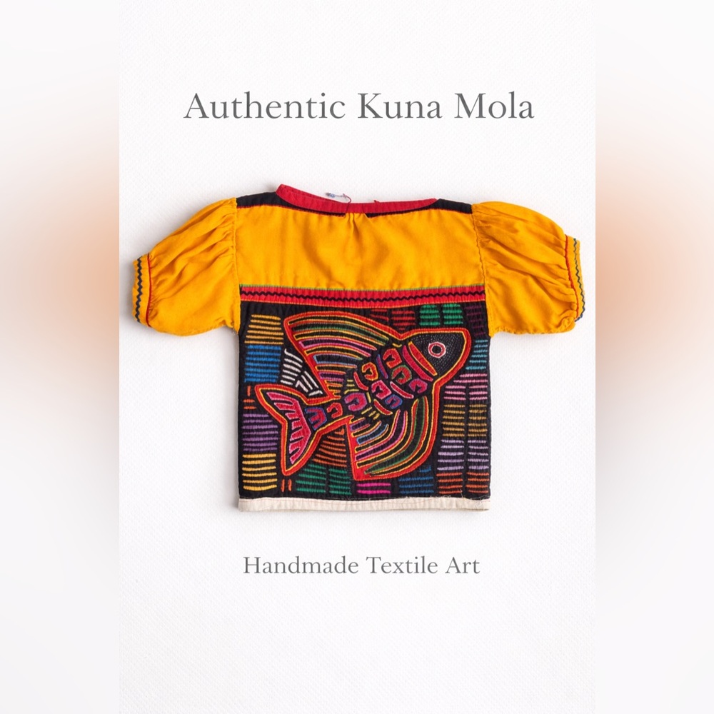 Vintage Handmade Panama Kuna Mola Blouse | Indigenous Textile Art | - Picture 1 of 10